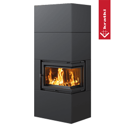 Kominek powietrzny Simple Box 8 kW Ø 200 Black z domykaniem