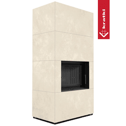Cheminée modulaire KRATKI FLOKI BOX 8 kW Ø 160 Quartz fritté OXIDE BIANCO thermotec noir