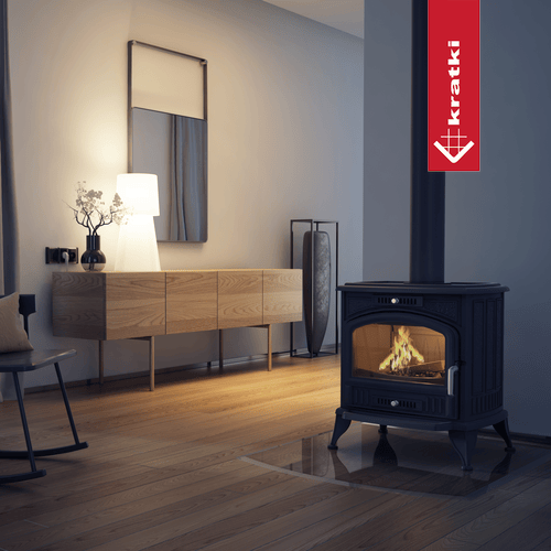 Water jacker wood burning stove KRATKI K6 Ø 150 8 kW | Kratki