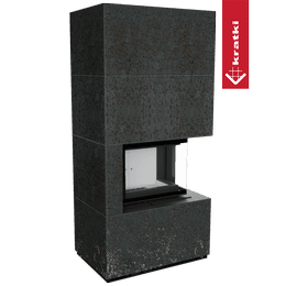 Murspis Kratki FLOKI BOX Ø 160 8 kW Höger kvartskomposit Oxide Nero