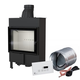Smart steel fireplace LUCY SLIM 8 kW Ø 160 MSK GLASS