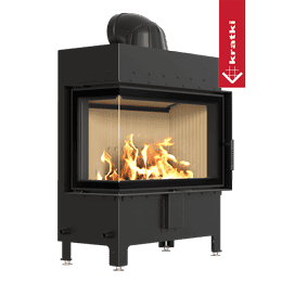 Kamineinsatz aus Stahl KRATKI LUCY links 14 kW Ø 200