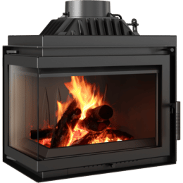 Čuguna kamīns KRATKI SIMPLE kreisais 8 kW Ø 200