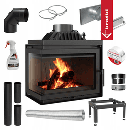 Cast iron fireplace KRATKI SIMPLE left 8 kW Ø 200 installation kit 2