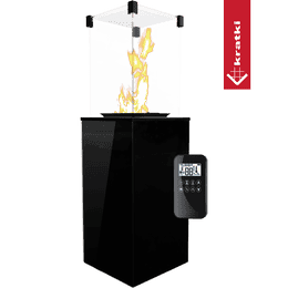 Patio Gas Heater Glass Panel Black automatic 8,2 kW