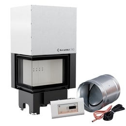 Intelligenter Kamineinsatz aus Stahl KRATKI VNL 610/430 9 kW Ø 200 mit Schiebetür MSK