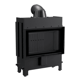 Kominek powietrzny stalowy KRATKI LUCY SLIM 10 kW Ø 200 czarne wyłożenie