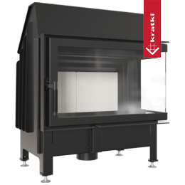 Steel fireplace KRATKI ZIBI right 11 kW Ø 180