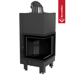 Chimenea de leña de acero KRATKI MBN derecha 8 kW Ø 200 thermotec negro
