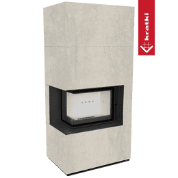 Moduláris kandalló KRATKI FLOKI BOX balra 8 kW Ø 160 PIETRA DI SAVOIA PERLA BOCCIARDATA