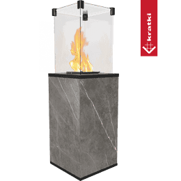 Terrassenheizer Patio Mini Quarzsinter Natur Piet Grey manuelle Steuerung 8,2kW