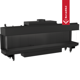 Cheminée au Gaz KRATKI LEO 200 trois côté propane butane ∅ 130/200 14 kW