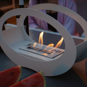 Tabletop bio-fireplace Echo white gits