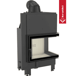 Kamineinsatz aus Stahl KRATKI MBZ rechts 13 kW Ø 200 mit Türfeder