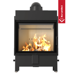 Stalen open haard KRATKI LUCY 15 kW Ø 200 zelfsluitende deur