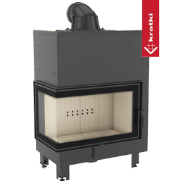 Chimenea de leña de acero KRATKI MBO izquierda 15 kW Ø 200 vidrio doblado