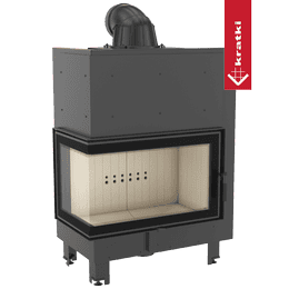 Insatskamin Kratki MBO 15 kW Ø 200 Vänster med böjt glas