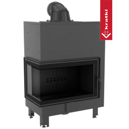 Krbová vložka z oceli KRATKI MBO levá 15 kW Ø 200 ohýbané sklo černá Thermotec