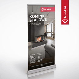 Roll Up – kominki stalowe, wymiar grafiki 100x200 cm
