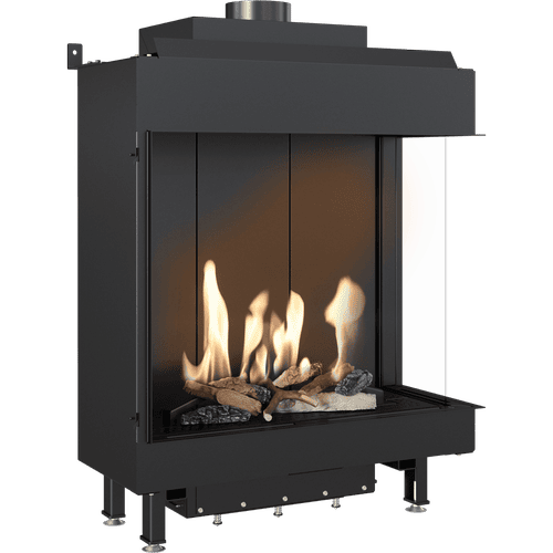 Gas Fireplace LEO 76 / 62 right-sided propane butane ∅ 100/150 5,6 kW