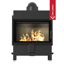 Kamineinsatz aus Stahl KRATKI LUCY 14 kW Ø 200 schwarz Verkleidung
