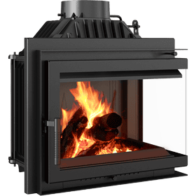 Cast iron fireplace SIMPLE right 8 kW Ø 200 self closing door