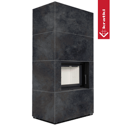 Cheminée modulaire KRATKI FLOKI BOX 8 kW Ø 160 Quartz fritté OSSIDO NERO