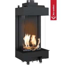 Gas Fireplace KRATKI LEO 45 / 68 triple glazing propane butane ∅ 100/150 4,1 kW