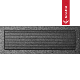Ventilasjonsdeksel 17x49 sort og sølv med persienner