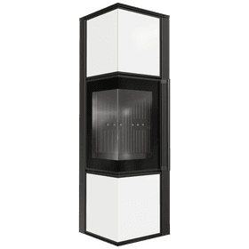 Ocelová kamna na dřevo TORA/M 8 kW Ø 150 bílý skleněný panel černá Thermotec samozavírací dvířka