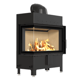 Kamineinsatz aus Stahl KRATKI LUCY links 14 kW Ø 200