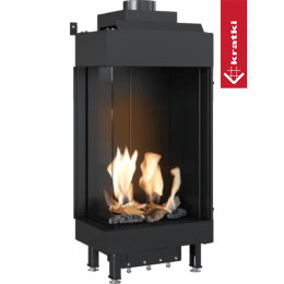 Cheminée au Gaz KRATKI LEO 45 / 68 gauche propane butane ∅ 100/150 4,1 kW