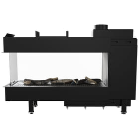 Gas Fireplace LEO 100 Room divider natural gas ∅ 100/150 9 kW