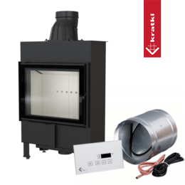 Smart steel fireplace KRATKI LUCY SLIM 8 kW Ø 160 MSK GLASS