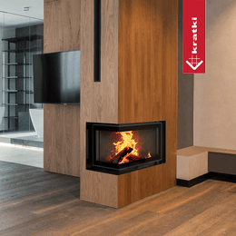Plieninis židinys KRATKI MBM kairysis 10 kW Ø 200 Lift-up lenktas stiklas juodas termotec