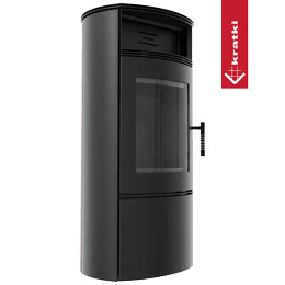 Fatüzelésű acél kályha KRATKI FALCON W Ø 150 10 kW fekete thermotec