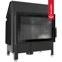 Kominek powietrzny stalowy KRATKI ZIBI DECO 11 kW Ø 180 czarne wyłożenie