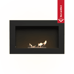 Wall-mounted bioethanol fireplace GOLF FLAT 65 cm black