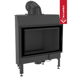 Plieninis židinys KRATKI NADIA 12 kW Ø 200 juodas termotec