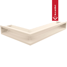 Kratka wentylacyjna kominkowa LUFT narożny prawy 40x60x9 kremowa Slim
