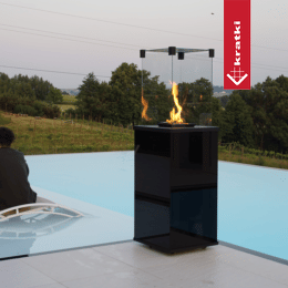 Terrassenheizer Patio Mini Glas schwarz manuelle Steuerung 8,2kW