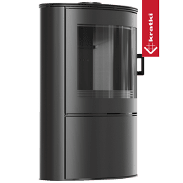 Poêle à bois en acier KRATKI AB S/2 Ø 150 10 kW revêtement thermotec noir
