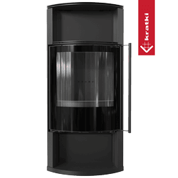 Plieninė krosnelė KRATKI TOFA Ø 150 8 kW juoda termotec