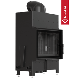 Oceľový krb KRATKI FLOKI S 8 kW Ø 160 čierna obloženie thermotec