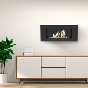 Wall mounted Bioethanol fireplace DELTA FLAT TÜV set