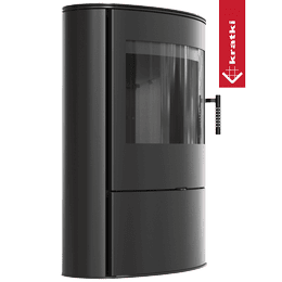 Oceľové kachle na drevo KRATKI ROLLO/2 8 kW Ø 150 čierne thermotec