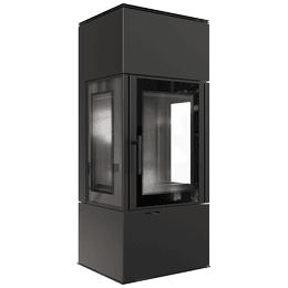 Jeklena peč na drva KRATKI THOR VIEW Ø 150 8 kW s črno termotec oblogo