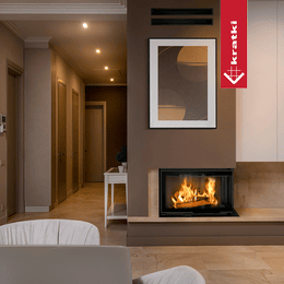 Camino KRATKI MBM destra 10 kW Ø 200 porta sollevabile