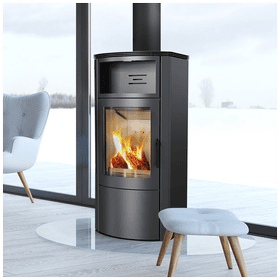 Wood burning steel stove TITAN Ø 150 11 kW self closing door