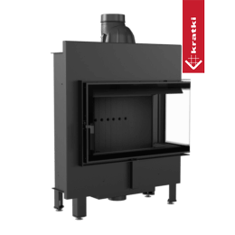 Focare Semineu din otel KRATKI LUCY SLIM dreapta 10 kW Ø 160 negru termotec